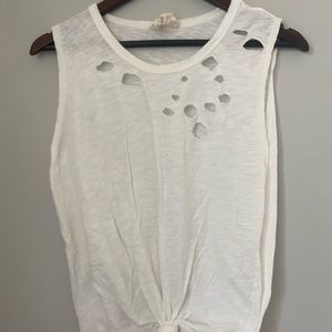 Distressed muscle tank